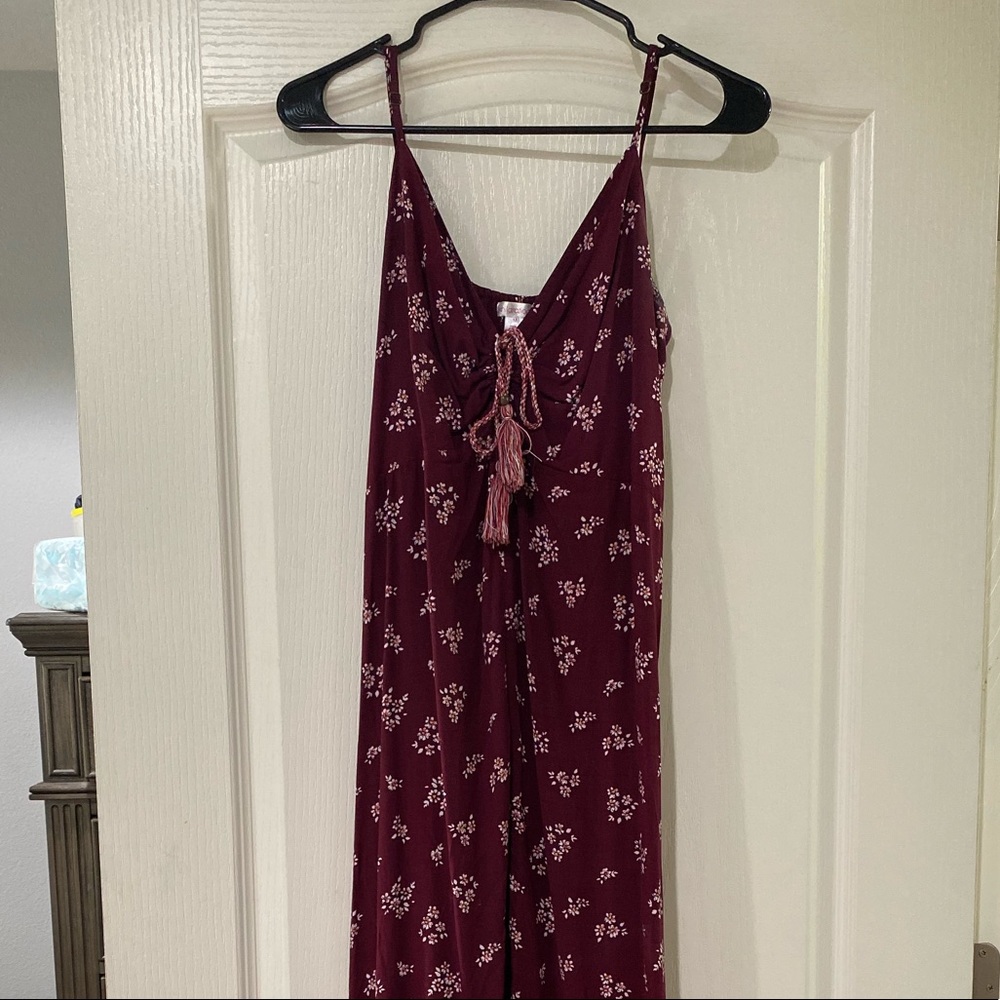 Maroon Maxi dress high low